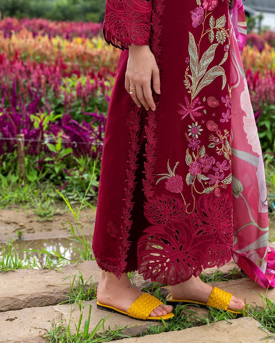 SR-MS2750 Lawn Unstitched Embroidered 3pc Suit With Monar Digital Printed Dupatta
