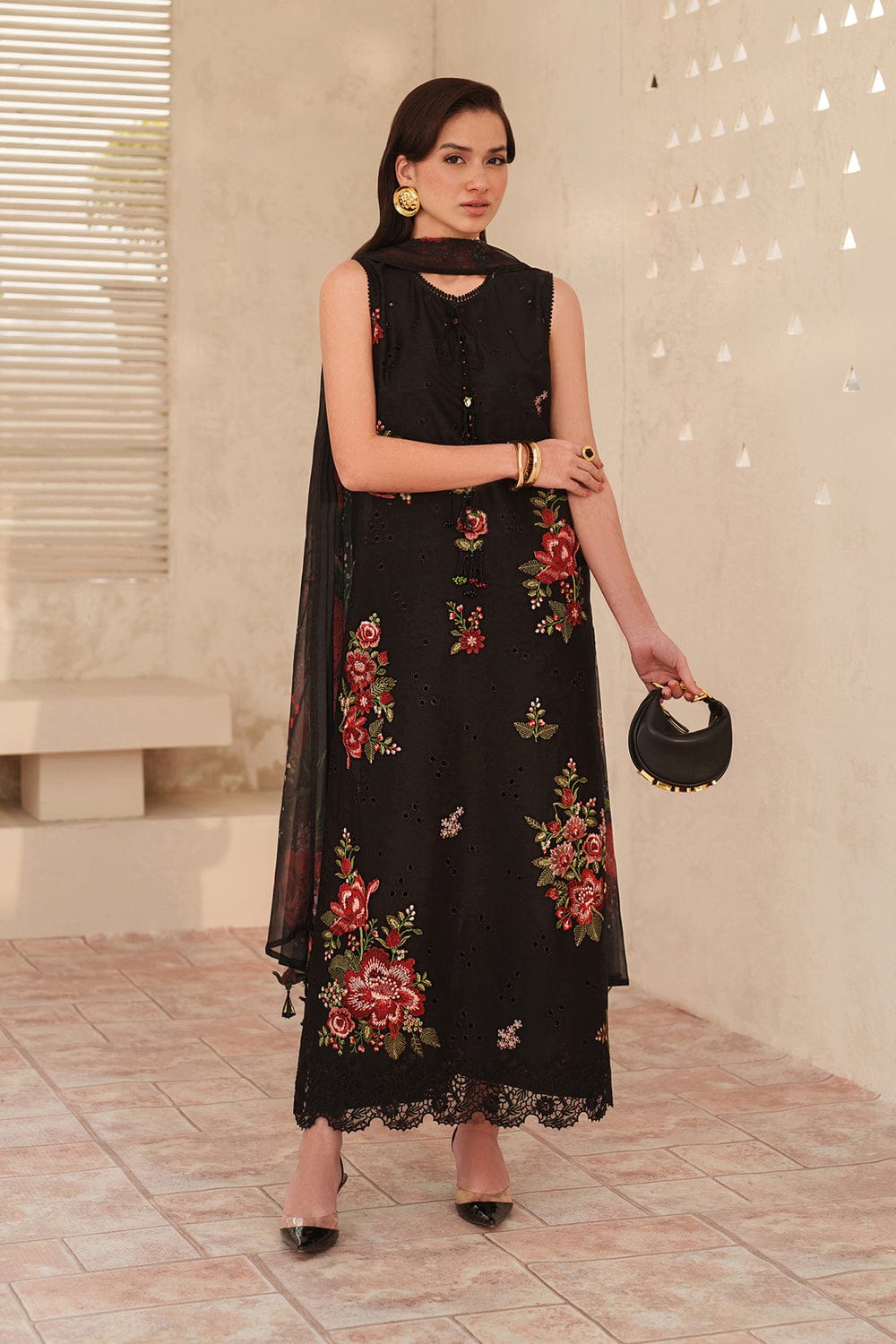 SR-BQ209 Unstitched Digital Printed Lawn Suit 3pc With Digital Printed Lawn Dupatta