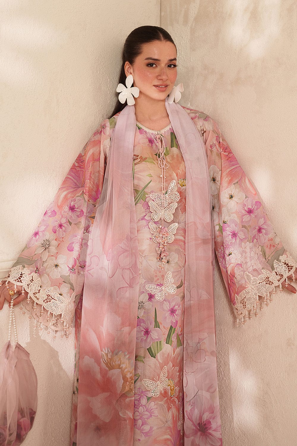 SR-BQ208 Unstitched Digital Printed Lawn Suit 3pc With Digital Printed Lawn Dupatta