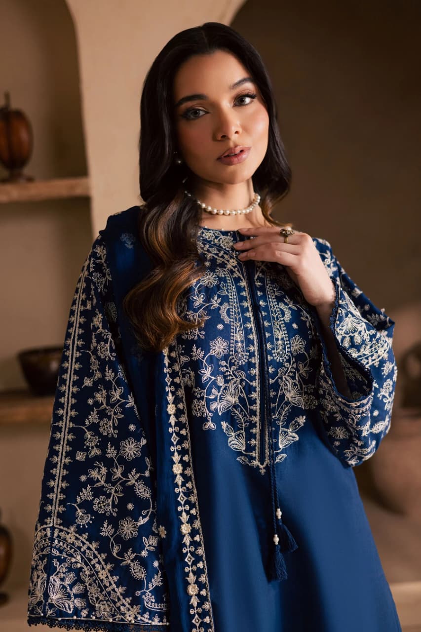 SR-BT2835 Unstitched Fully Embroidered Lawn Suit With Embroidered Bamber Chiffon Dupatta