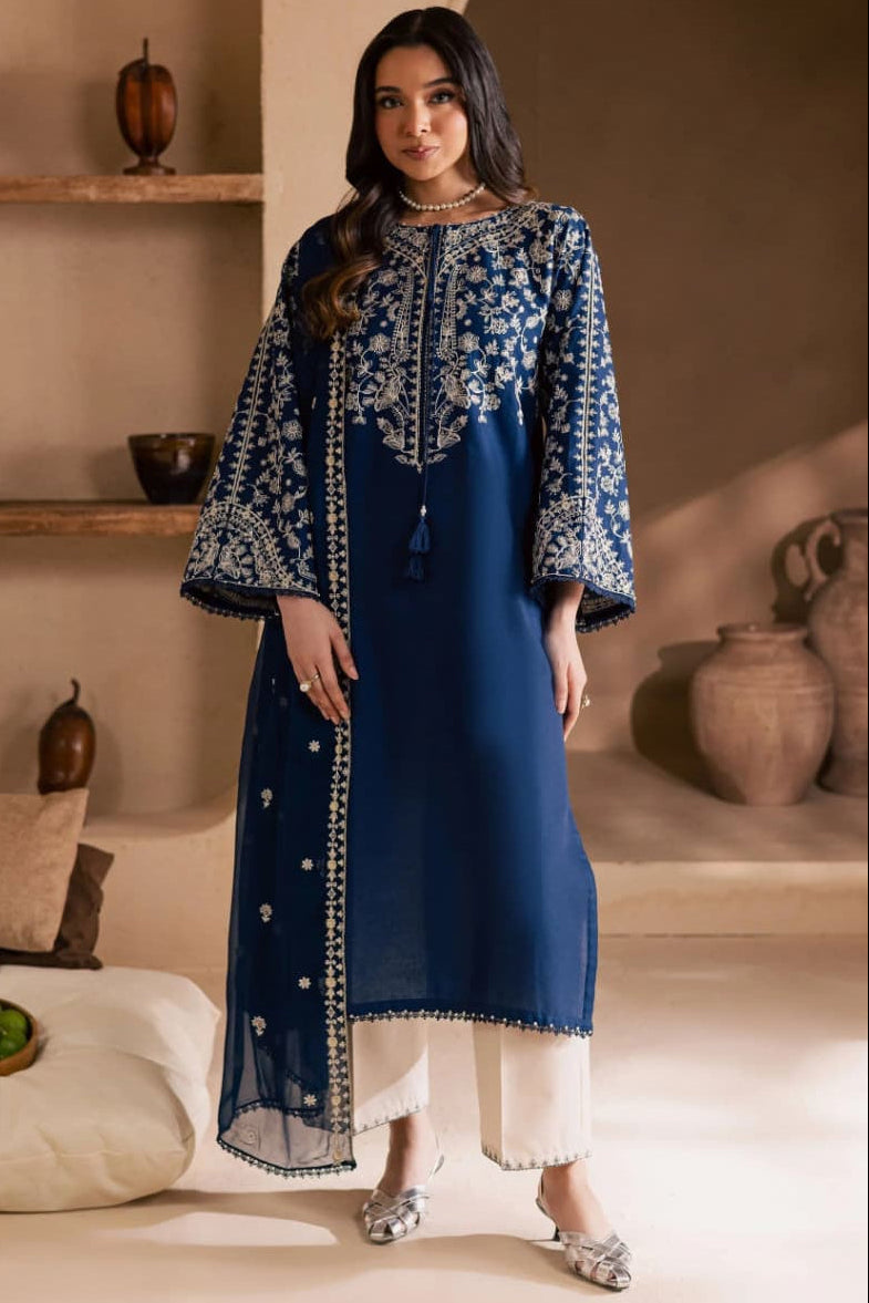 SR-BT2835 Unstitched Fully Embroidered Lawn Suit With Embroidered Bamber Chiffon Dupatta