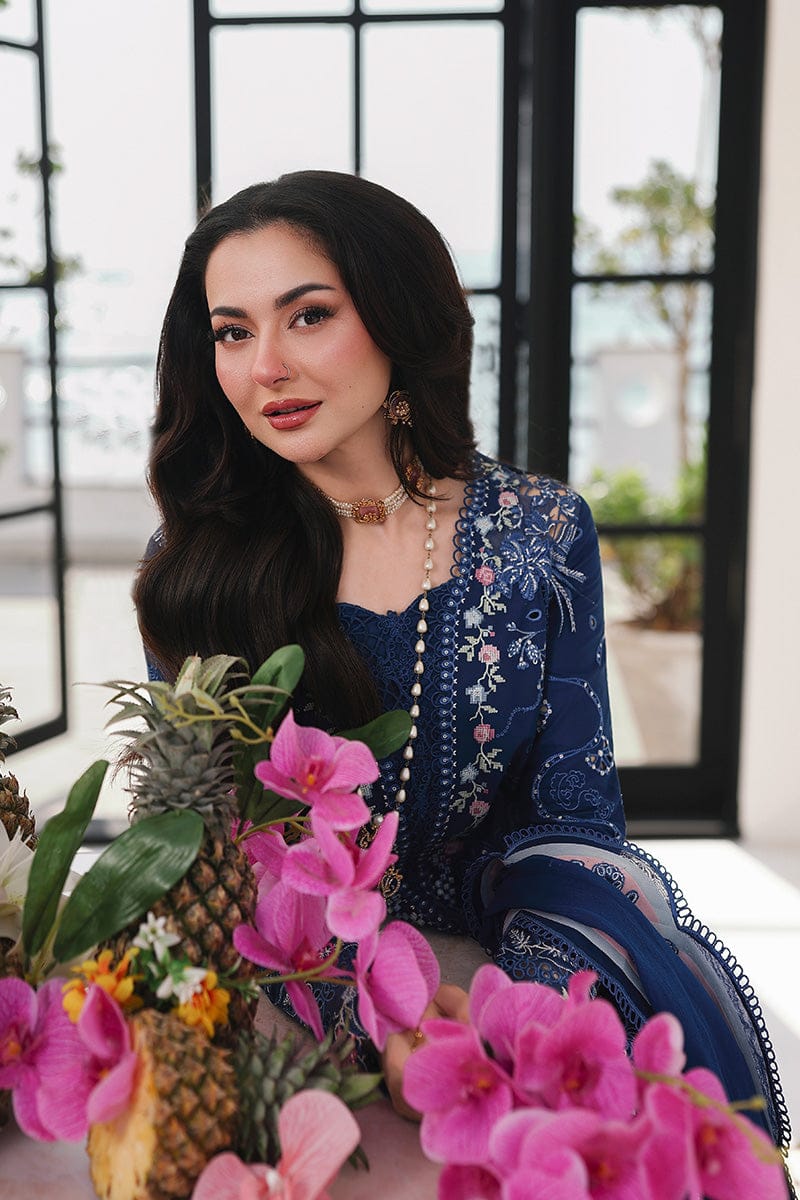 SR-QL2815 Lawn Unstitched Embroidered 3pc Suit With Fully Embroidered Chiffon Dupatta