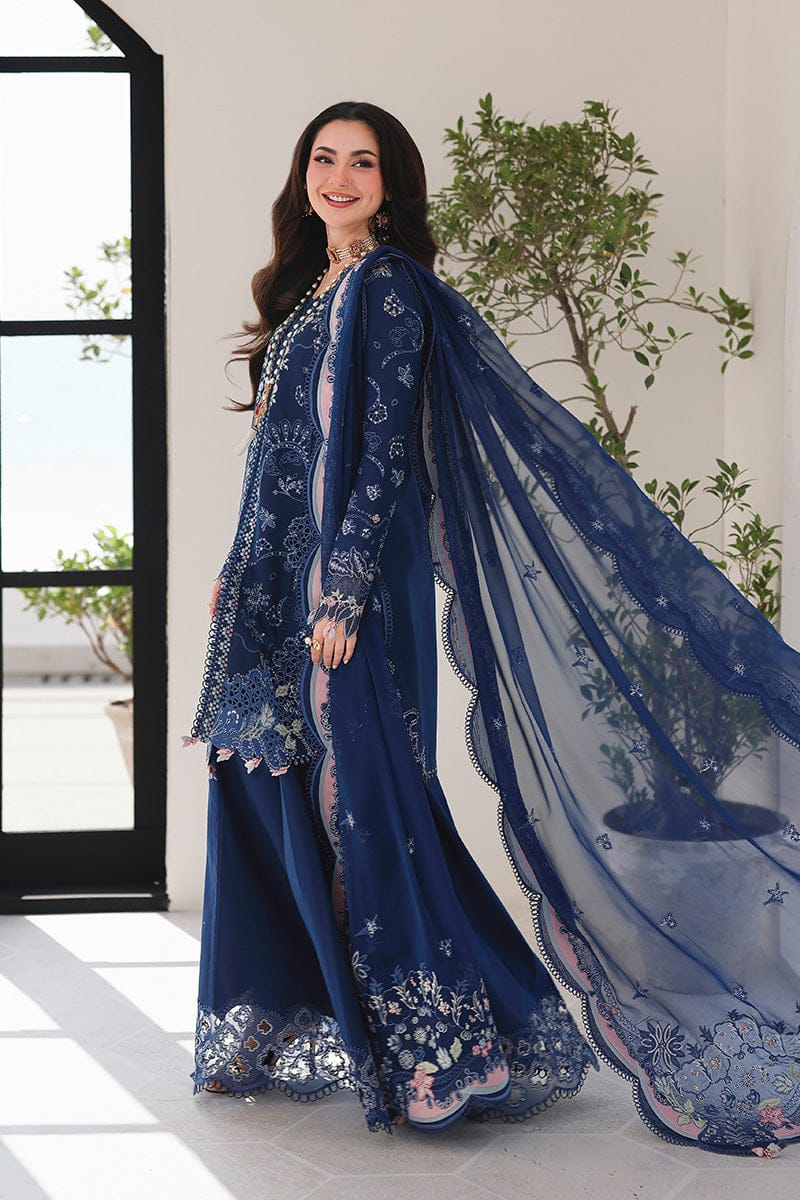 SR-QL2815 Lawn Unstitched Embroidered 3pc Suit With Fully Embroidered Chiffon Dupatta