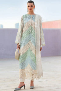 SR-MB2805B Lawn Unstitched Fully Embroidered 3pc Suit With Organza Digital Printed Dupatta With Embroided Four Side Laces