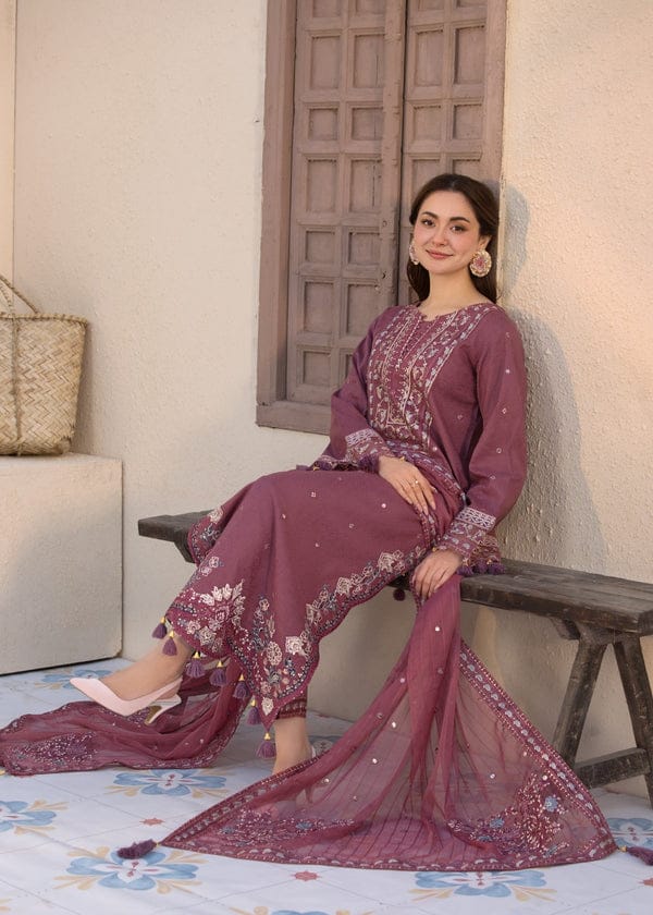 SR-QL2850 Lawn Unstitched Fully Sequence Embroidered 3pc Suit With Bamber Chiffon Embroided Dupatta