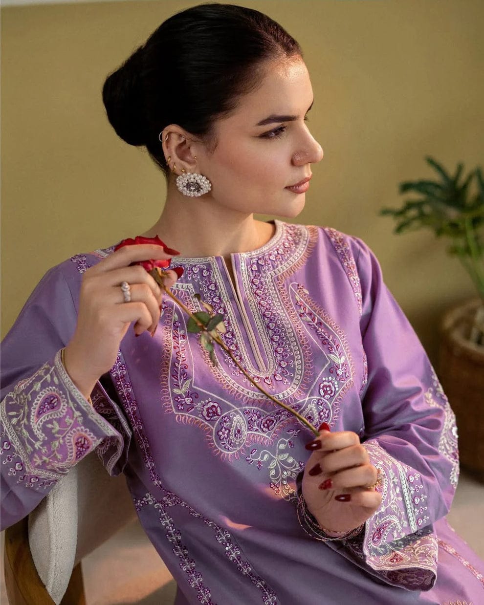 SR-MB2825 Lawn Fully Sequence Embroidered 2pc Embroidered Trouser as well