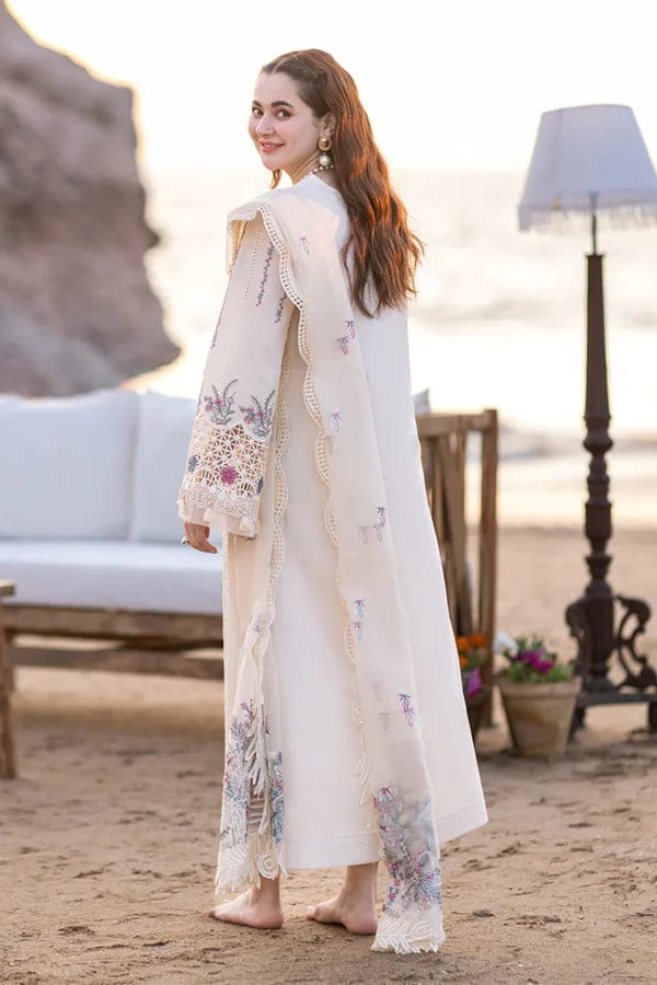 SR-QL2605 Lawn Unstitched Embroidered 3pc Suit With Organza Embroidered Dupatta