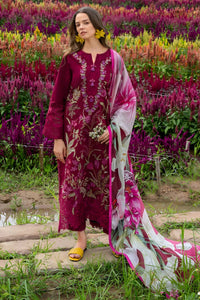 SR-MS2750 Lawn Unstitched Embroidered 3pc Suit With Monar Digital Printed Dupatta