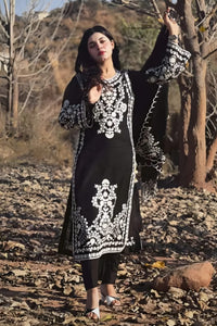 SR-AN159333 Unstitched Embroidered Lawn Suit 3pc With Bamber Chiffon Embroidered Dupatta