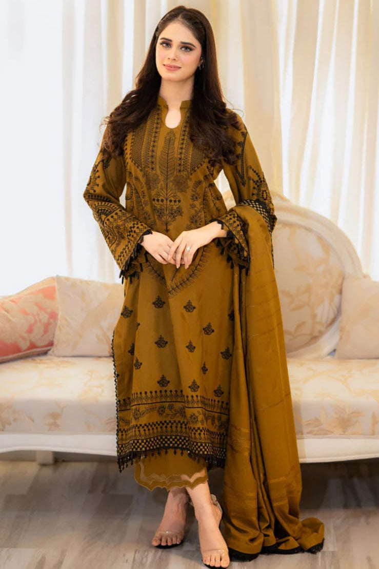 SR-MB100 Unstitched Fully Embroidered Lawn Suit With Embroidered Lawn Dupatta