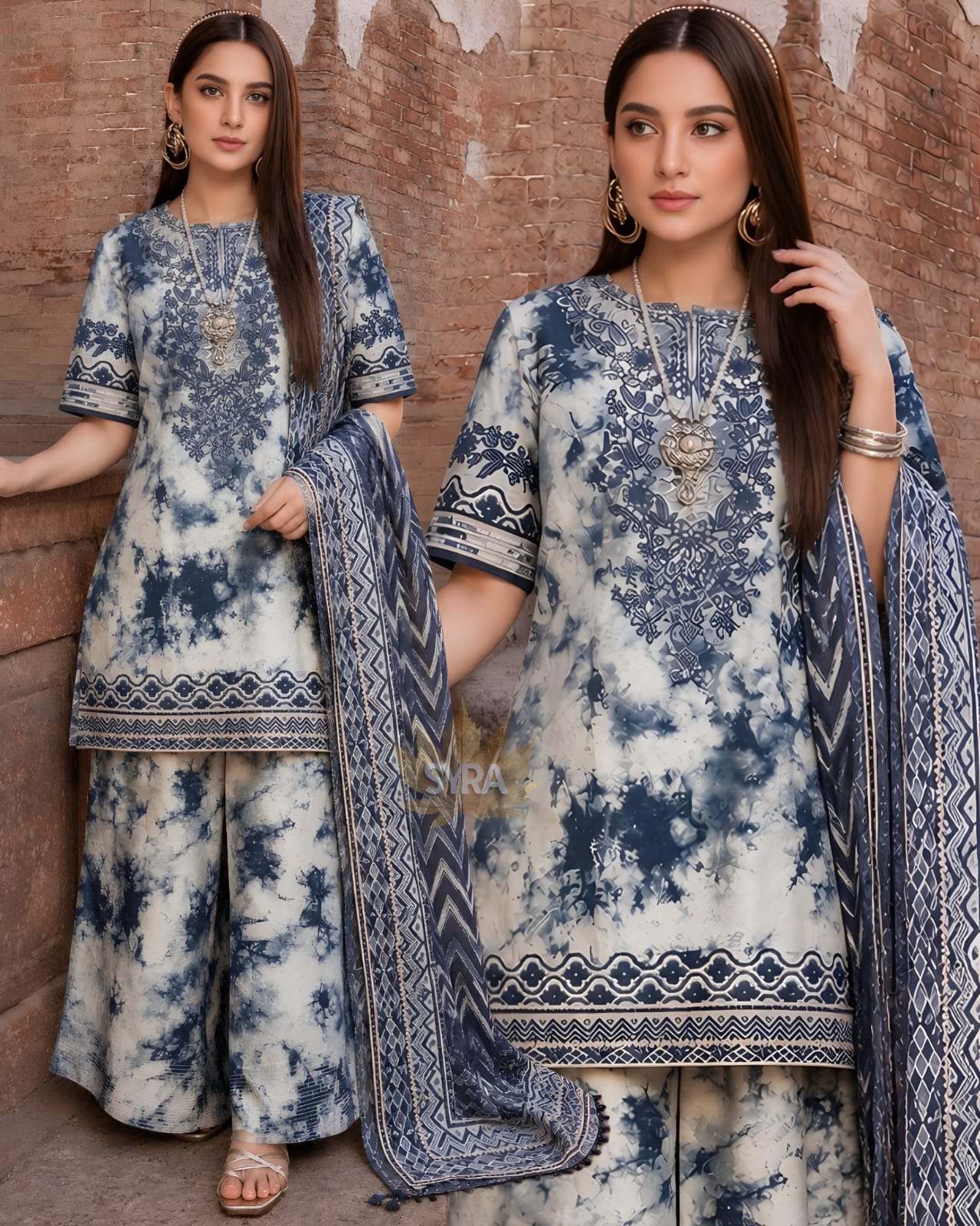 SR-500 Unstitched Digital Printed Lawn Suit 3pc With Digital Printed Lawn Dupatta