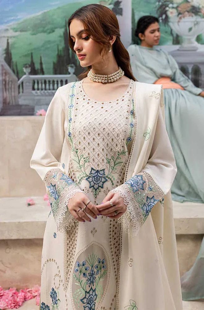SR-MR2730 Lawn Unstitched Embroidered 3pc Suit With Lawn Embroidered Dupatta