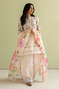 SR-BQ423 Unstitched Digital Printed Lawn Suit 3pc With Digital Printed Silk Dupatta