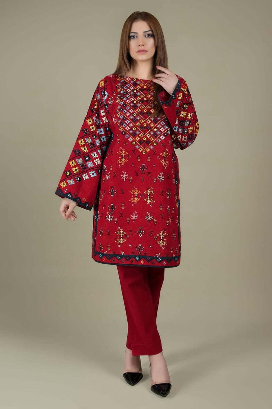 SR-KS760 Lawn Embroidered 2pc Suit