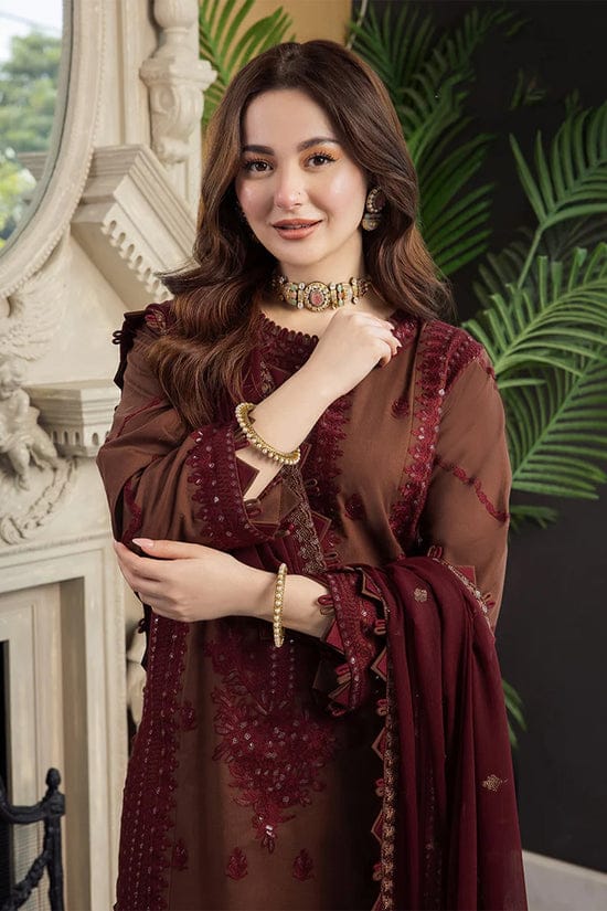 SR-AJ56 Unstitched Embroidered Lawn Suit With Embroidered Bamber Chiffon Embroidered Dupatta