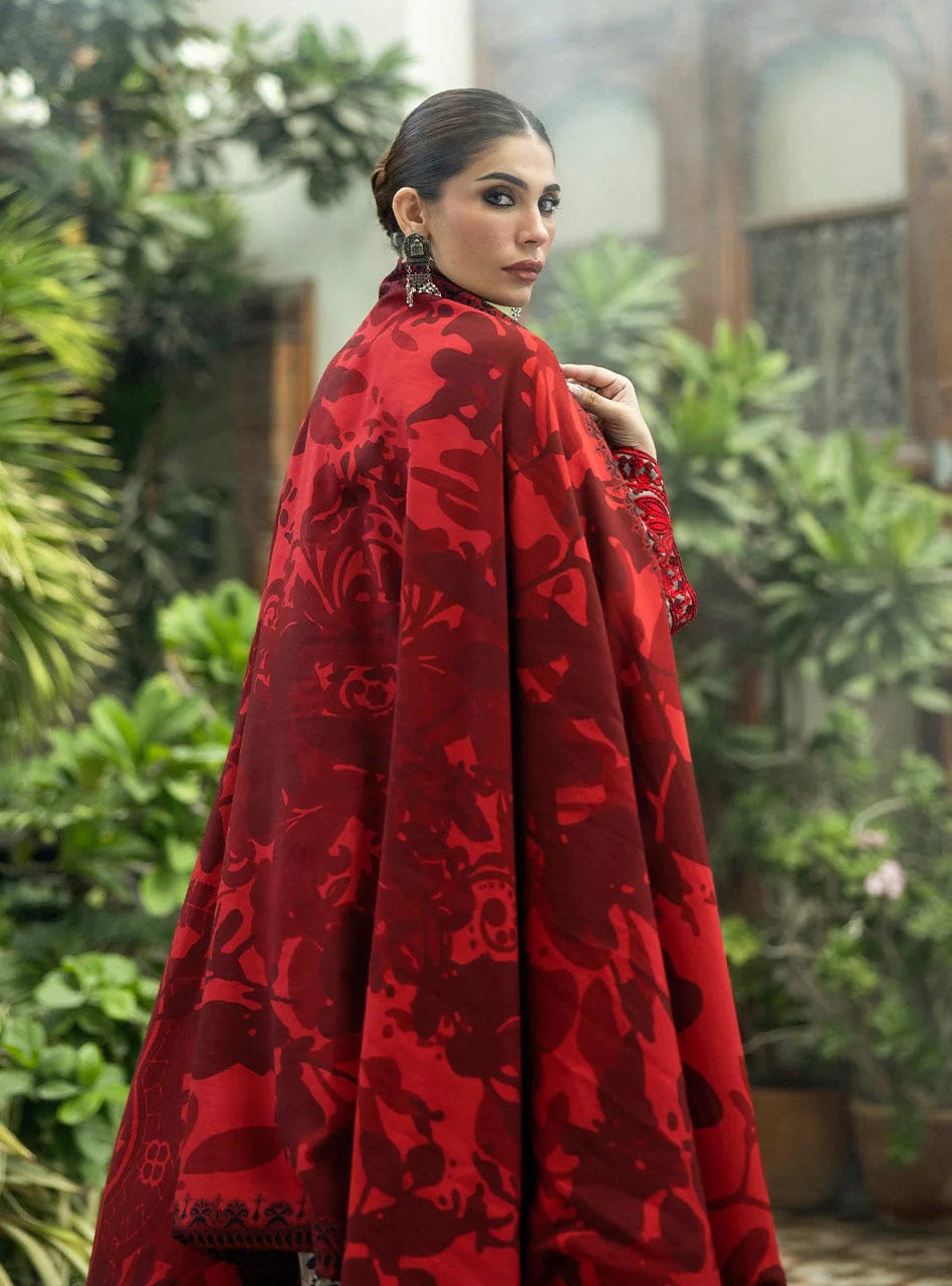 SR-MB437 Digital Printed Linen Suit 3pc with Linen Digital Printed Dupatta & Embroidered Patches