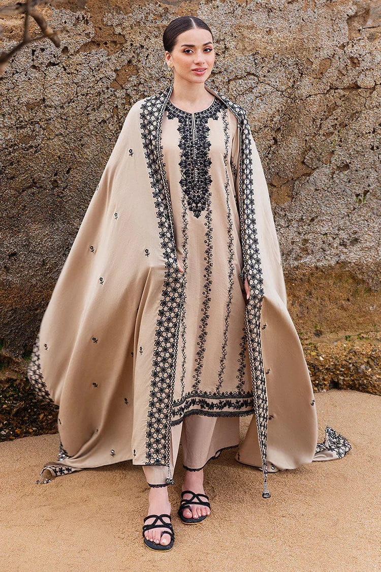 SR-AJ950 Unstitched Fully Embroidered Dhanak Suit With Embroidered Dhanak Shawl
