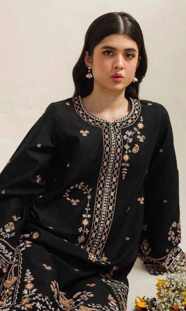 SR-CO2650 Lawn Unstitched 3pc Embroidered Suit With Digital Printed Poly Lawn Dupatta