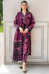 SR-BK187 Khaddar 3pc Digital Printed Suit With Digital Printed Khaddar Dupatta