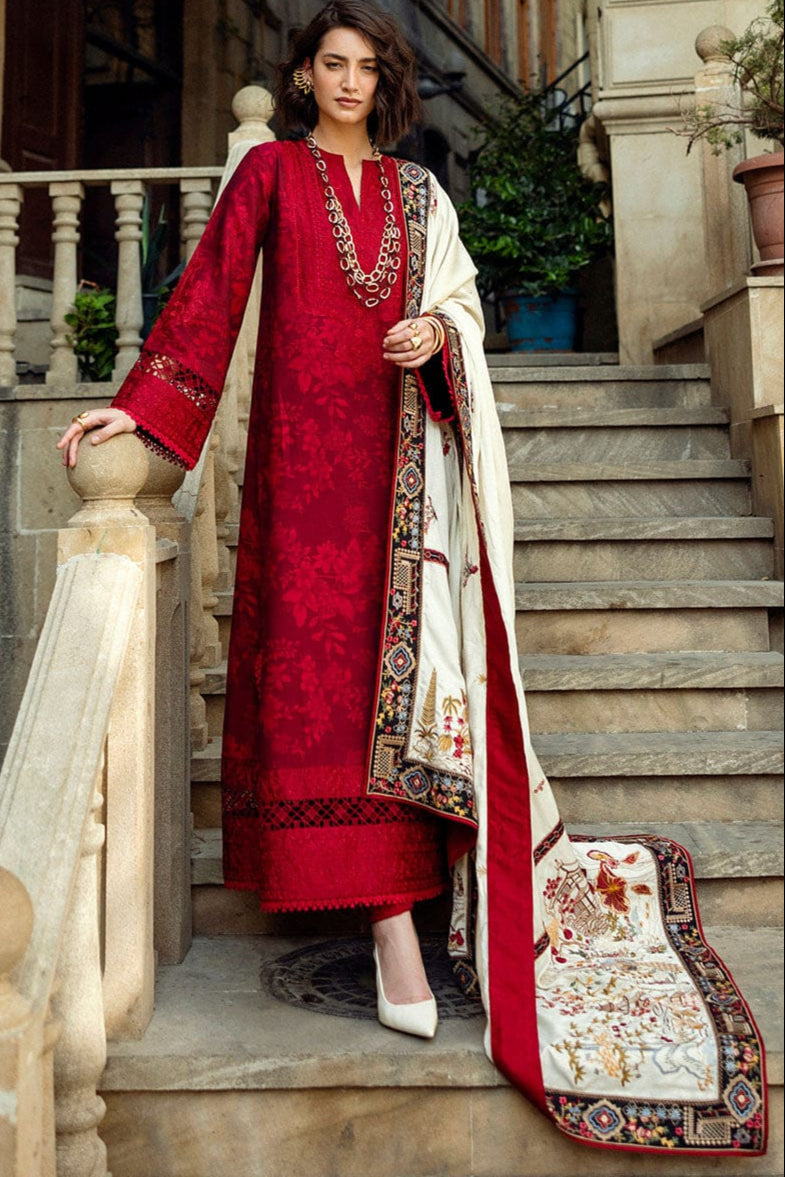 SR-MQ560 Dhanak Embroidered Suit with Dhanak Embroidered Shawl