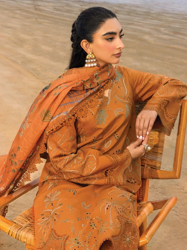 RANG RASIYA-3PC LAWN EMBROIDERED SHIRT WITH CHIFFON PRINTED DUPATTA AND TROUSER -BIC-4556