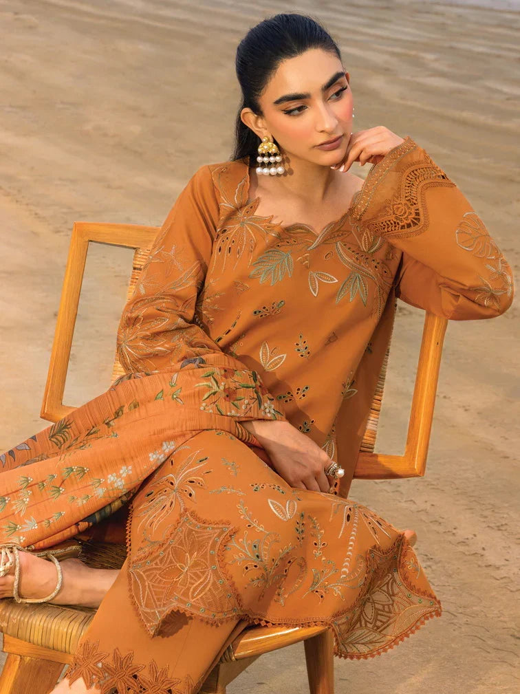 RANG RASIYA-3PC LAWN EMBROIDERED SHIRT WITH CHIFFON PRINTED DUPATTA AND TROUSER -BIC-4556