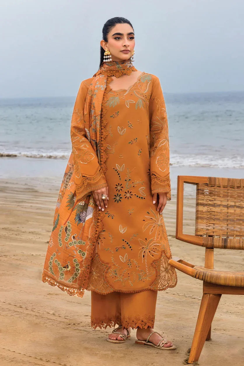 RANG RASIYA-3PC LAWN EMBROIDERED SHIRT WITH CHIFFON PRINTED DUPATTA AND TROUSER -BIC-4556
