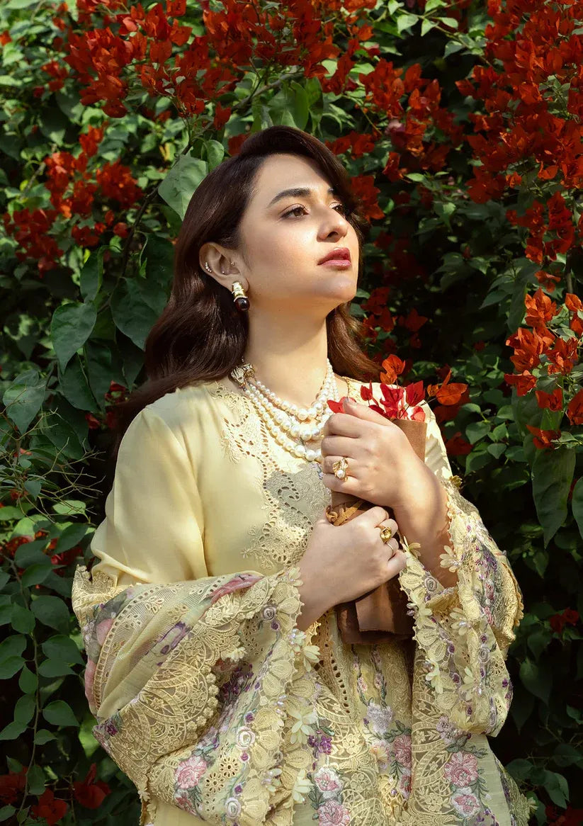 RANG RASIYA-3PC LAWN EMBROIDERED SHIRT WITH CHIFFON PRINTED EMBROIDERED DUPATTA AND TROUSER-BIC-4801