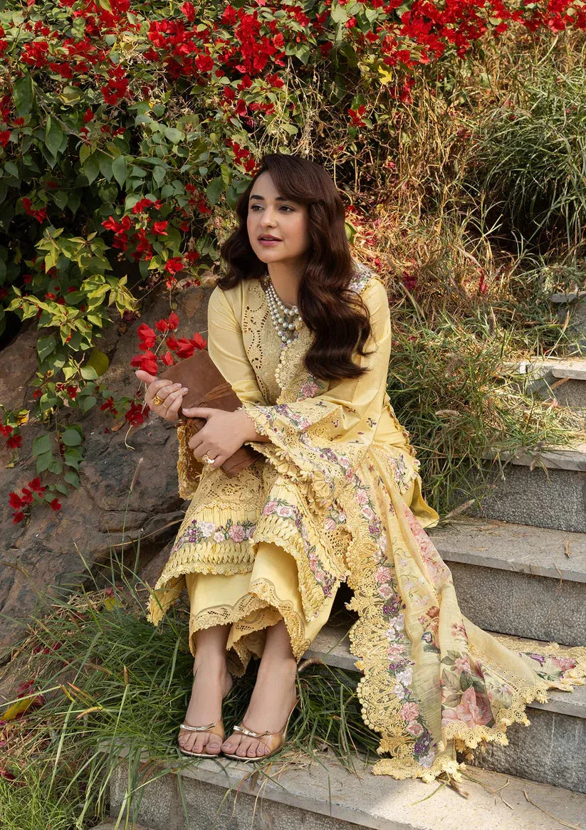RANG RASIYA-3PC LAWN EMBROIDERED SHIRT WITH CHIFFON PRINTED EMBROIDERED DUPATTA AND TROUSER-BIC-4801