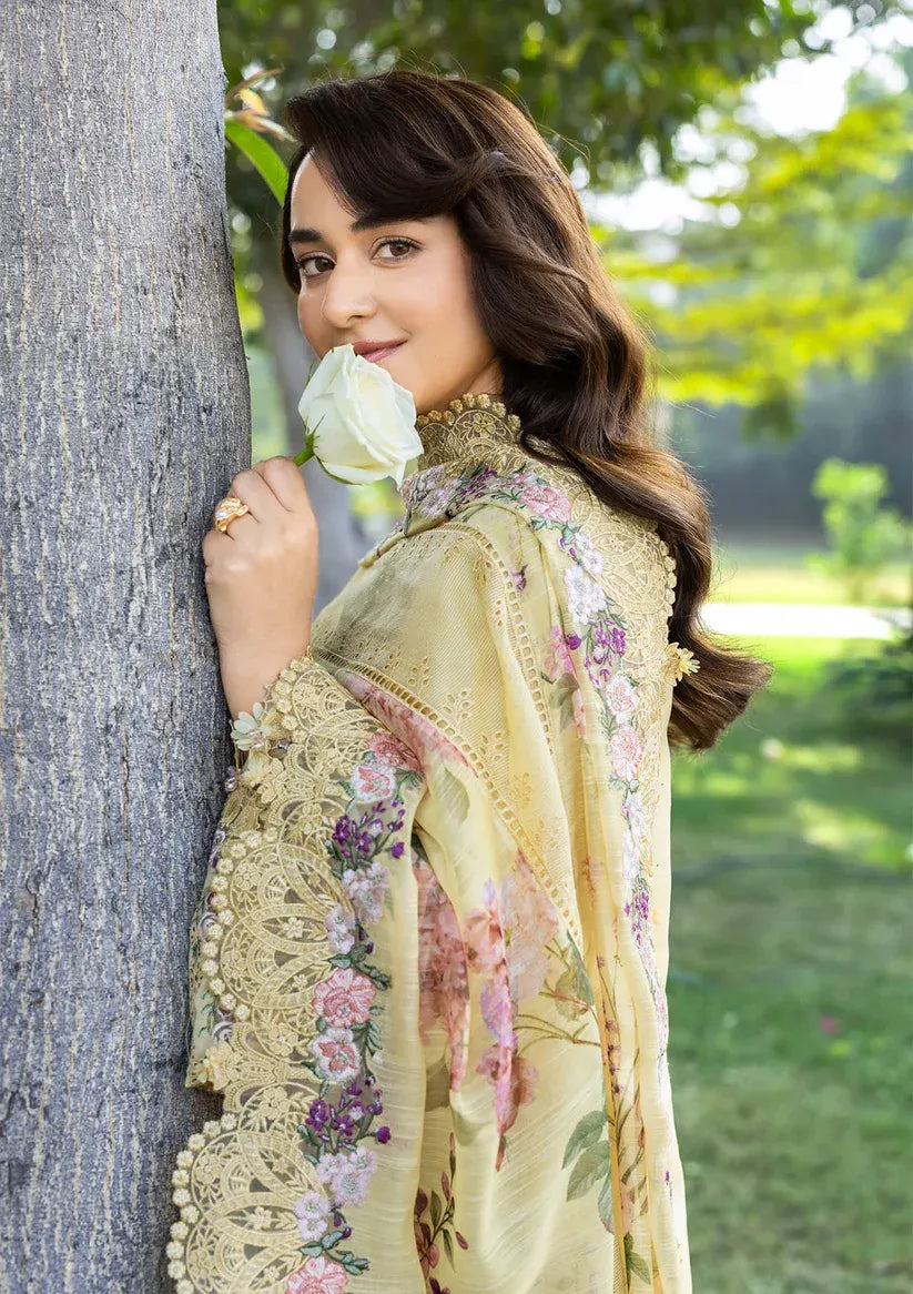 RANG RASIYA-3PC LAWN EMBROIDERED SHIRT WITH CHIFFON PRINTED EMBROIDERED DUPATTA AND TROUSER-BIC-4801