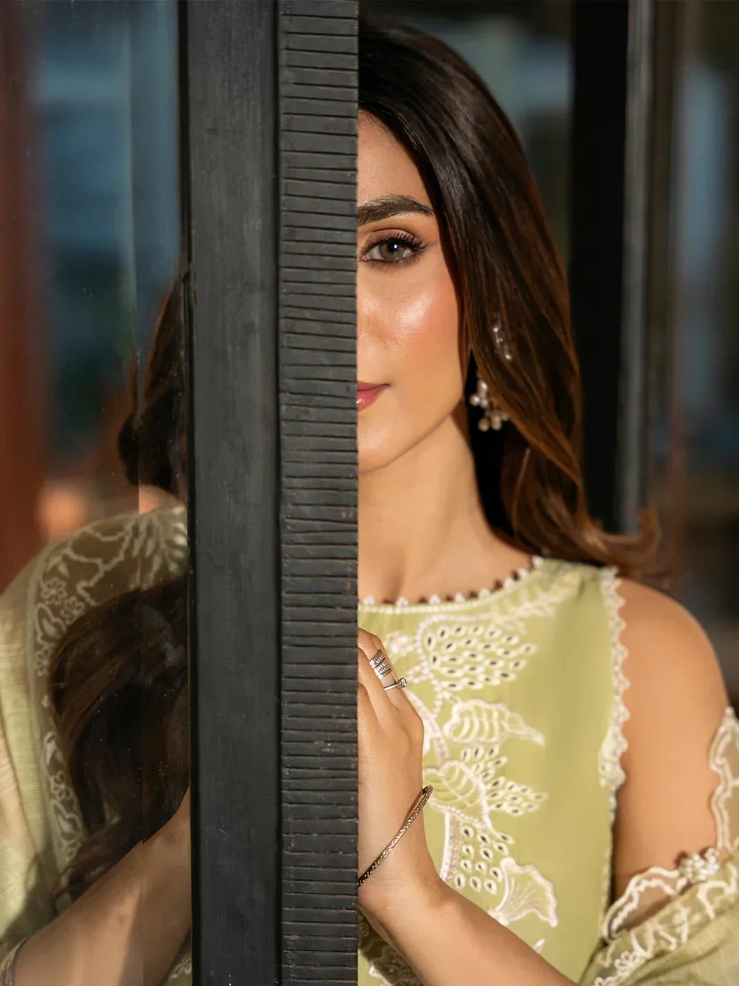 IZEL-3PC LAWN EMBROIDERED SHIRT WITH KHAADI NET EMBROIDERED DUPATTA AND TROUSER-BIC-4503