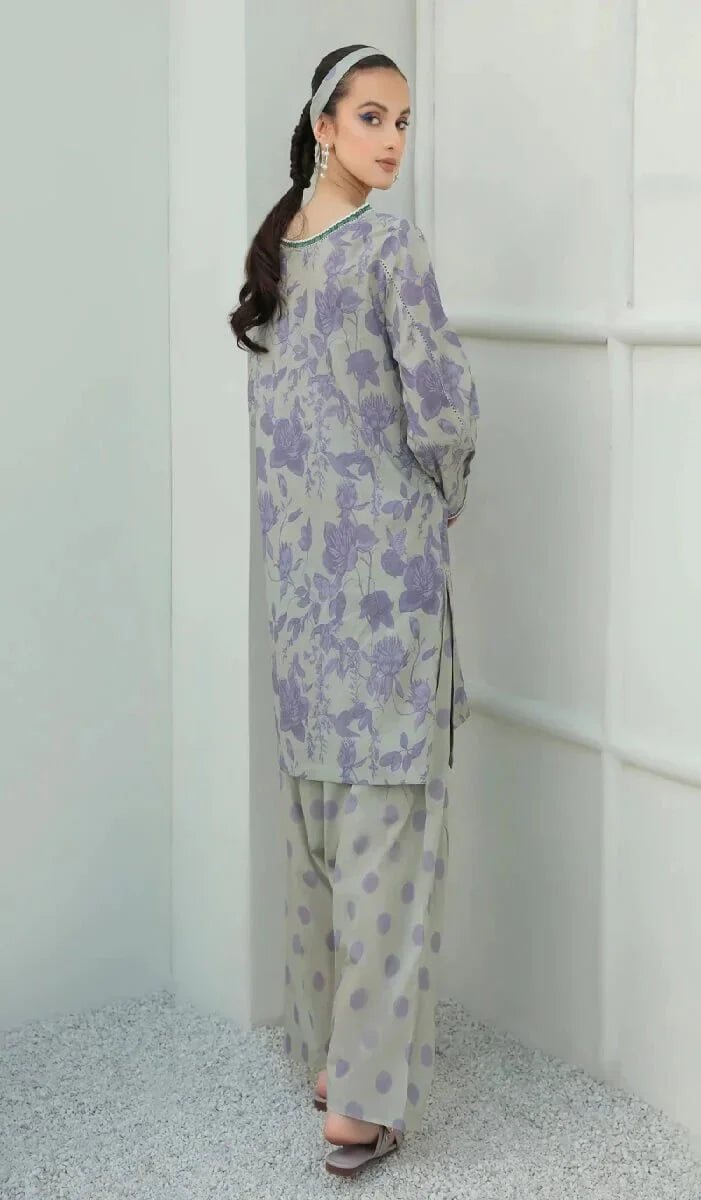 2Pc Digital Printed Lawn Suit SR-255