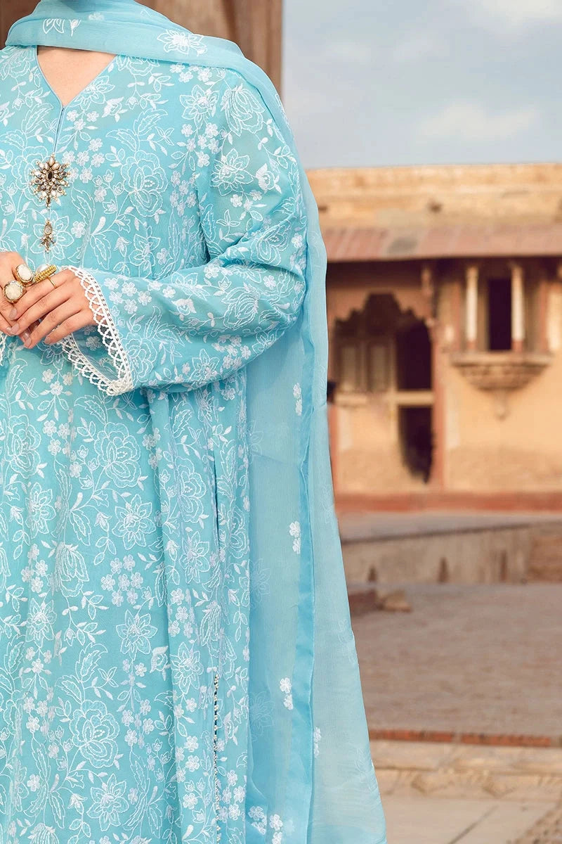 SR-BR08 Lawn 3Pc Embroidered Suit with Bamber Chiffon Embroidered Dupatta