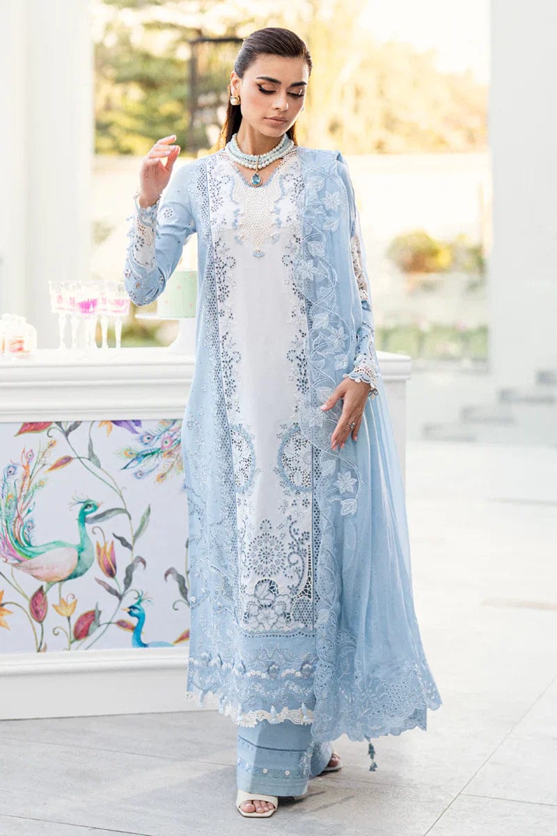 SR-CS2645 Lawn Unstitched Embroidered 3pc Suit With Embroidered Chiffon Dupatta
