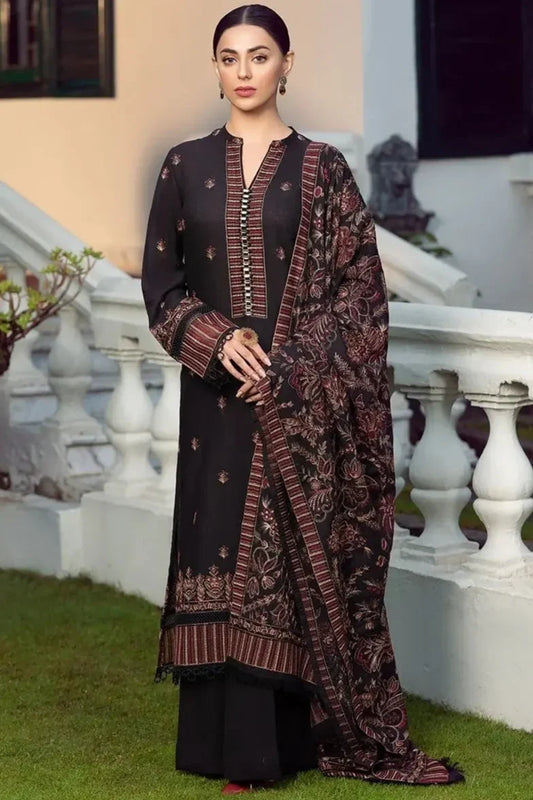 Dhanak Embroidered Suit with Dhanak Embroidered Shawl