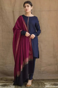 SR-AG1115 Unstitched Dhanak Marina Suit With Wool Shawl