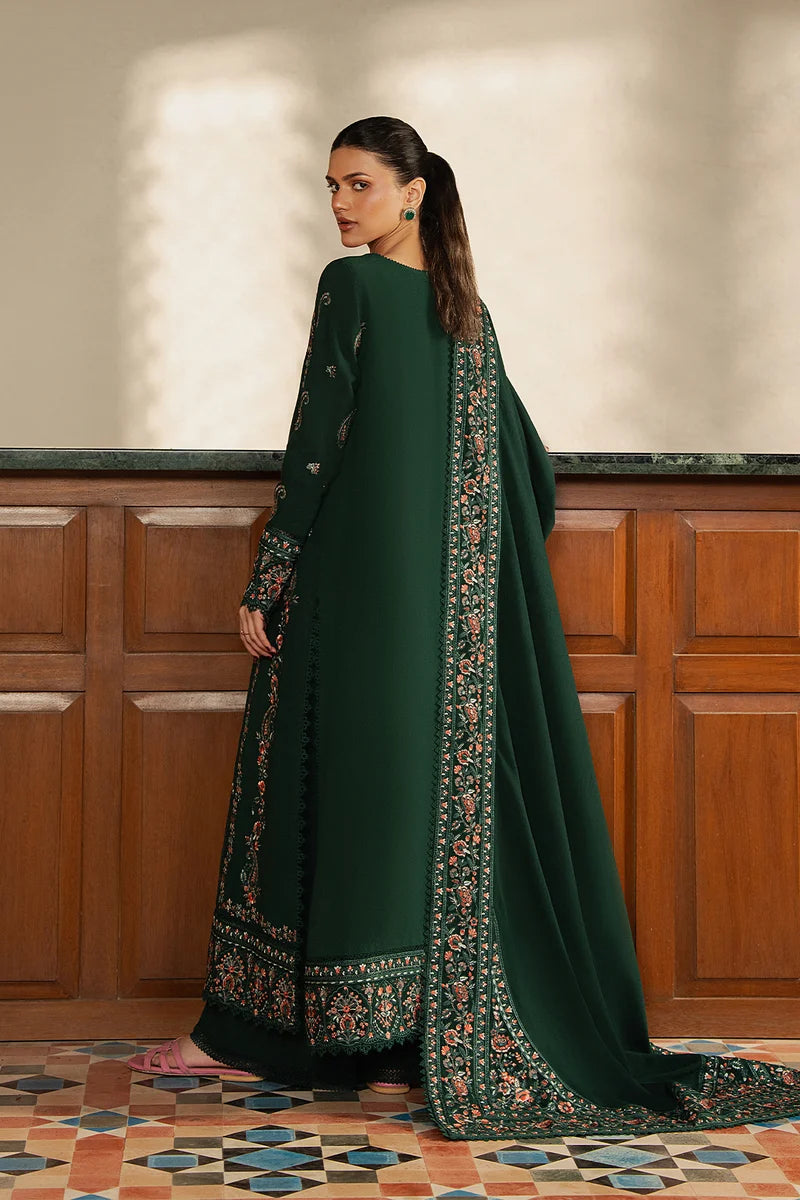 Dhanak Unstitched Embroidered 3pc Suit With Embroidered Dhanak Dupatta | LL-1009