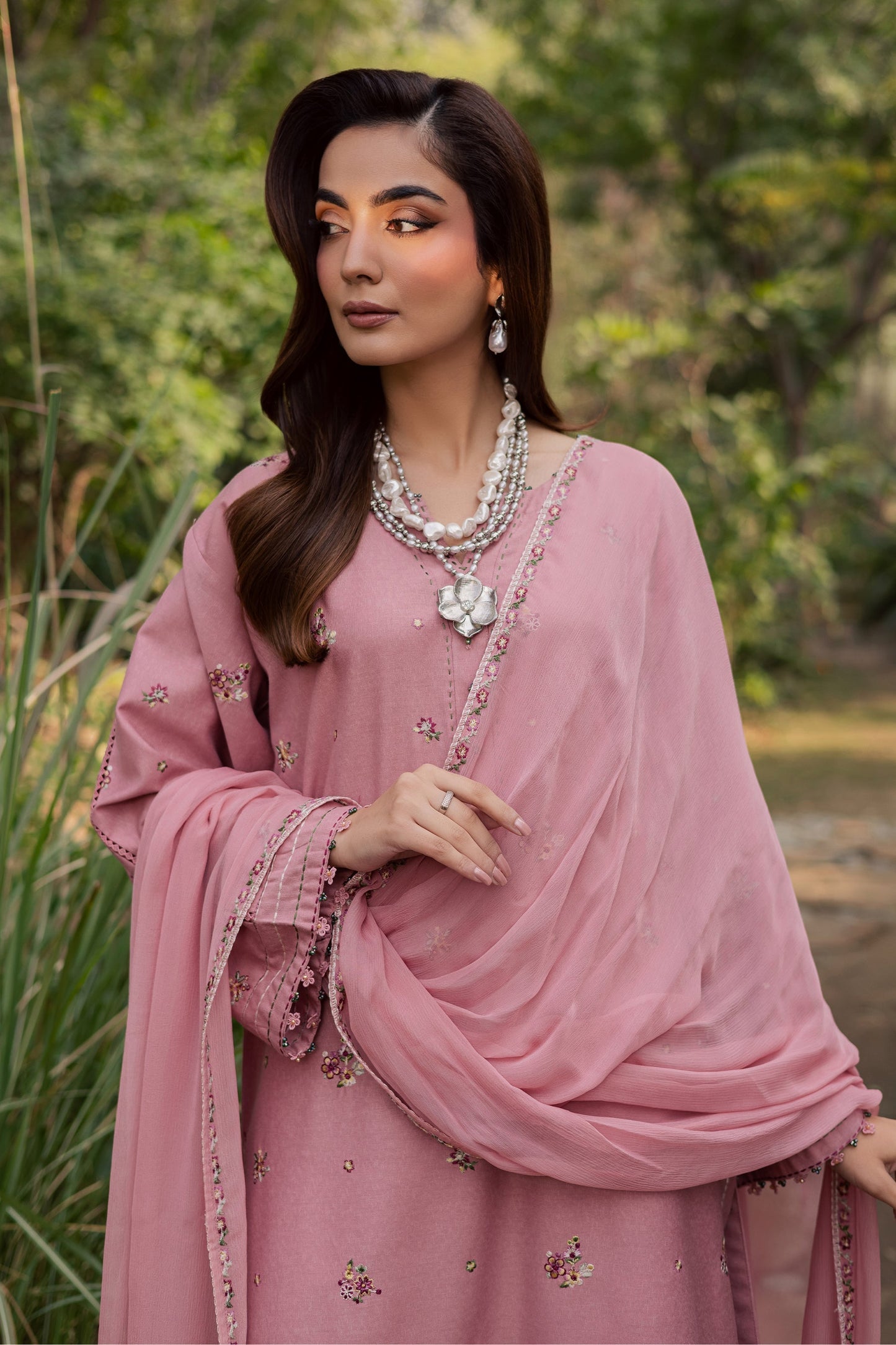 BATIK-3PC LAWN EMBROIDERED SHIRT WITH CHIFFON EMBROIDERED DUPATTA AND TROUSER-BIC-4755