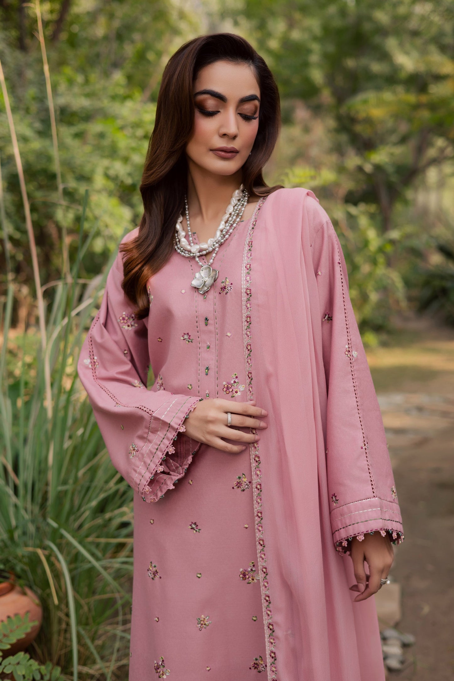 BATIK-3PC LAWN EMBROIDERED SHIRT WITH CHIFFON EMBROIDERED DUPATTA AND TROUSER-BIC-4755
